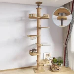 Solid Wood Ceiling Cat Condo E (250–270cm) w/ Space Capsule