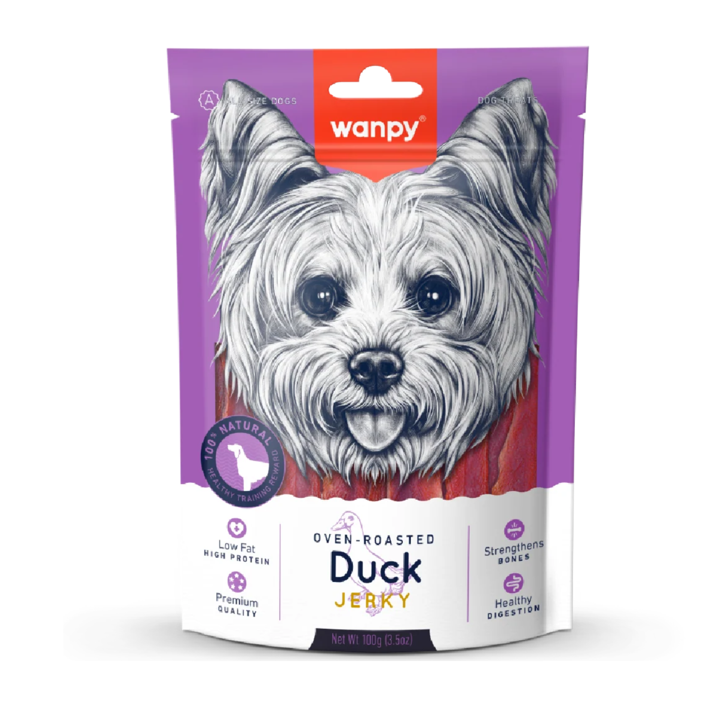 Wanpy Oven Roasted Duck Jerky 100g Dog Treats Singapore