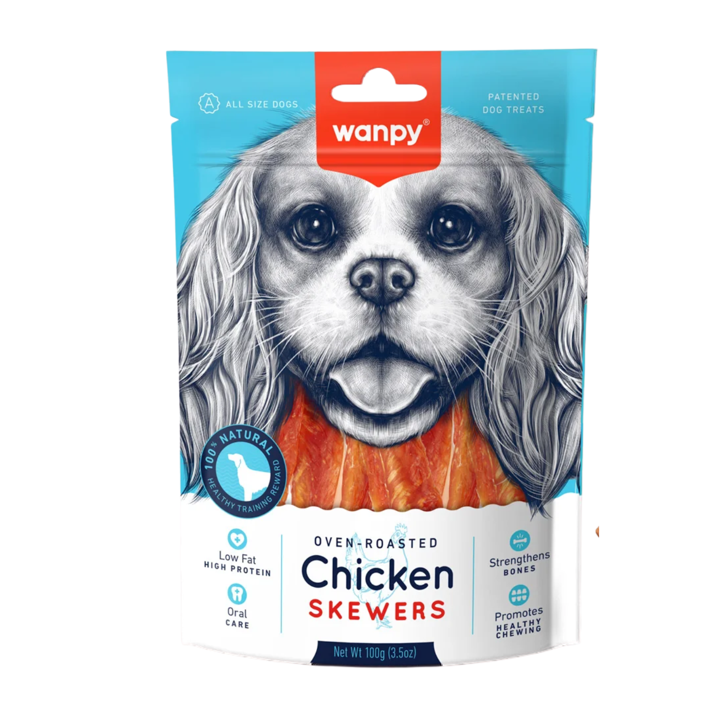 Wanpy Oven Roasted Chicken Skewers 100g Dog Treats Singapore