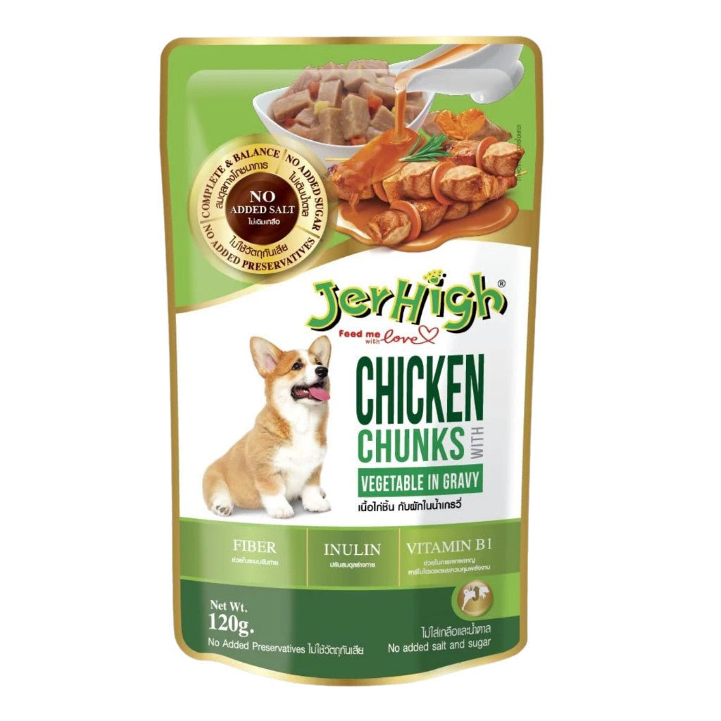JerHigh Dog Wet Food Chicken & Vegetable in Gravy 120g x 12